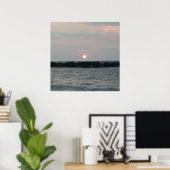 Meren Zonsondergang Gloed – Rustige Avond Landscha Poster (Thuiskantoor)