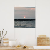 Meren Zonsondergang Gloed – Rustige Avond Landscha Poster (Keuken)
