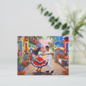 Merengue dansers Dominicaanse Republiek Briefkaart (Staand voorkant)