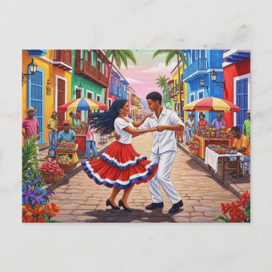 Merengue dansers Dominicaanse Republiek Briefkaart (Voorkant)