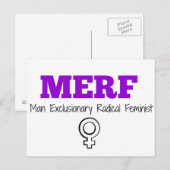 MERF - Man Exclusionair Radicaal feminist Briefkaart (Voorkant / Achterkant)