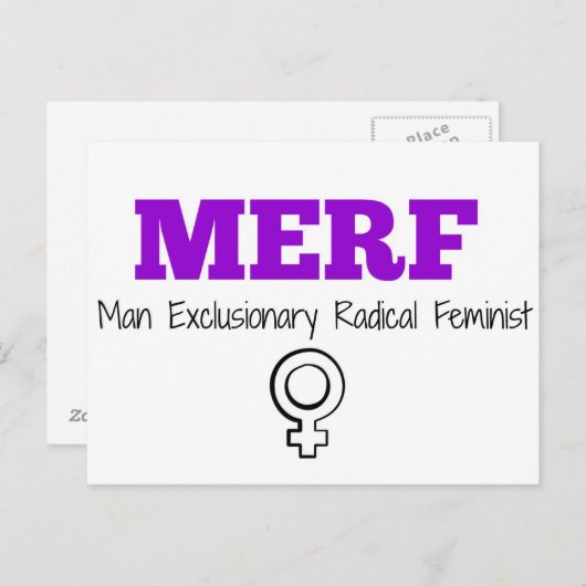 MERF - Man Exclusionair Radicaal feminist Briefkaart (Voorkant / Achterkant)