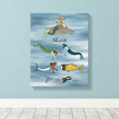 Merfolk Canvas Afdruk (Insitu (Houten vloer))