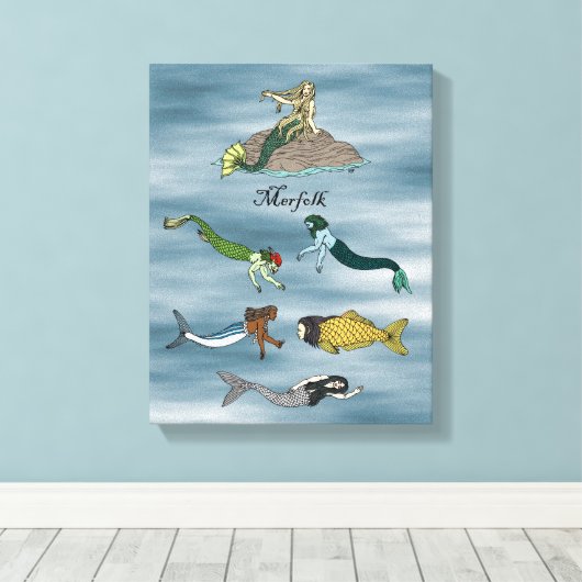 Merfolk Canvas Afdruk (Insitu (Houten vloer))