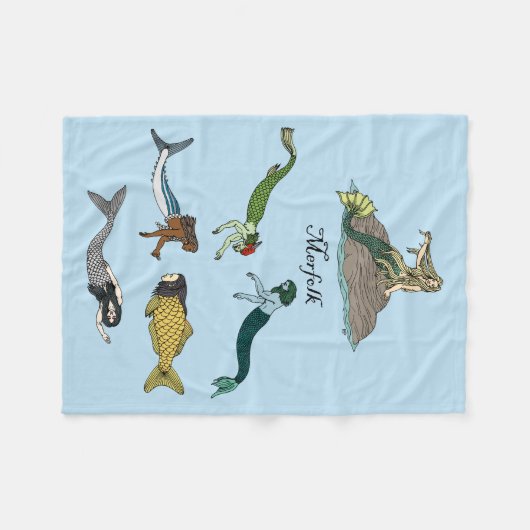 Merfolk Fleece Deken (Voorkant (Horizontaal))