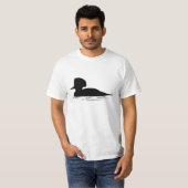 Merganser Duck in Silhouette T-shirt (Voorkant volledig)