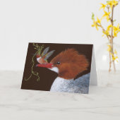 Merganser en vriend wenskaart kaart (Gele Bloem)