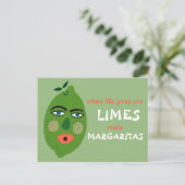 Mergaritas Whimsical Limes Briefkaart maken (Staand voorkant)