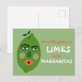 Mergaritas Whimsical Limes Briefkaart maken (Voorkant / Achterkant)