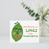 Mergaritas Whimsical Limes Briefkaart maken (Staand voorkant)