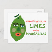 Mergaritas Whimsical Limes Briefkaart maken (Voorkant / Achterkant)