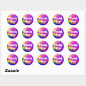 Mergelroze Tie-Dye Bedankt Ronde Sticker (Vel)