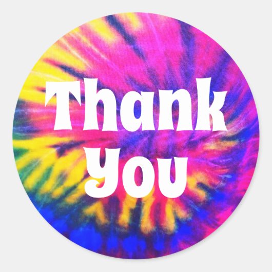Mergelroze Tie-Dye Bedankt Ronde Sticker (Voorkant)
