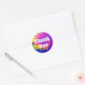Mergelroze Tie-Dye Bedankt Ronde Sticker (Envelop)