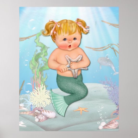 MerGirl met Starfish Poster (Voorkant)