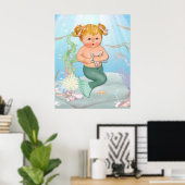 MerGirl met Starfish Poster (Thuiskantoor)
