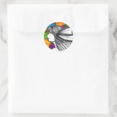 Mergirl van de Neon Lights Ronde Sticker (Tas)