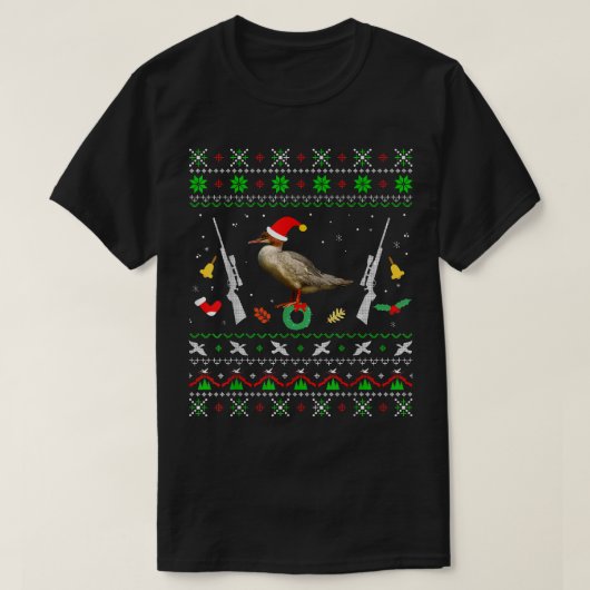 Mergus merganser Duck Hunting Funny Kerstmis T-shirt (Design voorkant)