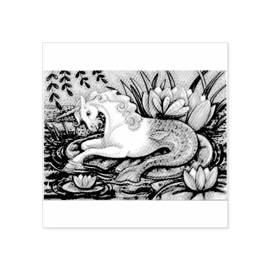 MERHORSE EN LILY PADS FANTASY RUBBER STAMP RUBBERSTEMPEL (Afrduk)