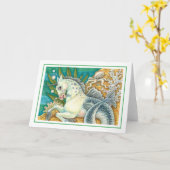 MERHORSE EN WITTE OCTOPUS, FANTASY UNICORN Blank Kaart (Gele Bloem)