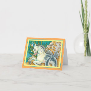 MERHORSE EN WITTE OCTOPUS, FANTASY UNICORN Blank Kaart