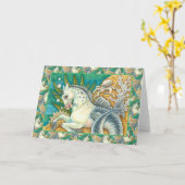 MERHORSE EN WITTE OCTOPUS, FANTASY UNICORN Blank Kaart (Gele Bloem)
