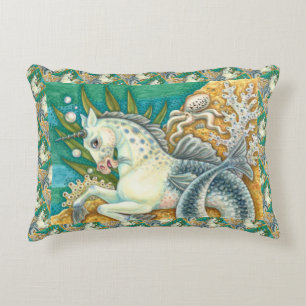 MERHORSE & WHITE OCTOPUS, FANTASY UNICORN HORSE ACCENT KUSSEN