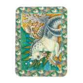 MERHORSE & WHITE OCTOPUS, FANTASY UNICORN HORSE MAGNEET (Verticaal)