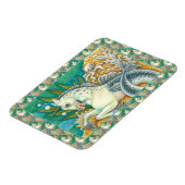 MERHORSE & WHITE OCTOPUS, FANTASY UNICORN HORSE MAGNEET (Linkerzijde)