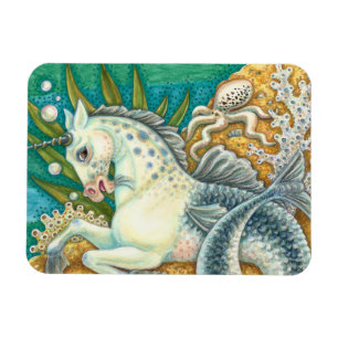MERHORSE & WHITE OCTOPUS, FANTASY UNICORN HORSE MAGNEET