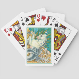 MERHORSE & WHITE OCTOPUS, FANTASY UNICORN HORSE POKERKAARTEN