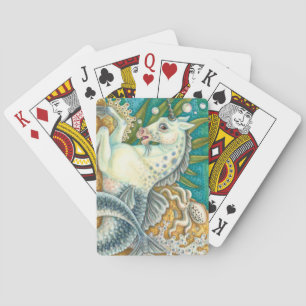 MERHORSE & WHITE OCTOPUS, FANTASY UNICORN HORSE POKERKAARTEN