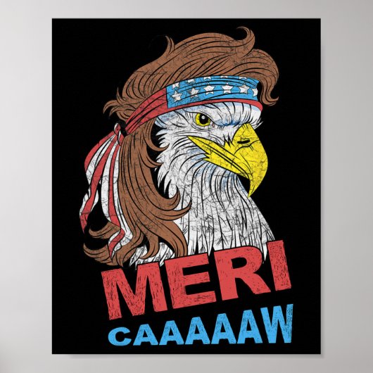 Meri-caaaaaw - Adelaar Mullet 4 juli VS Amerika Poster (Voorkant)