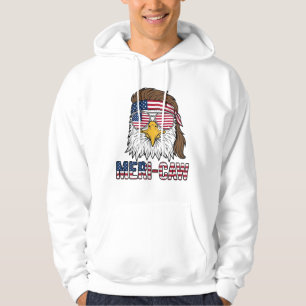 Meri-Caw Patriottische Adelaar Vintage Gravure Shi Hoodie