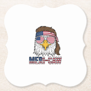 Meri-Caw Patriottische Adelaar Vintage Gravure Shi Kartonnen Onderzetters