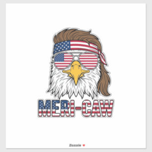 Meri-Caw Patriottische Adelaar Vintage Gravure Shi Sticker