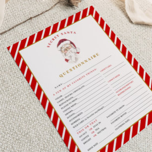 MERI Christmas Secret Santa Questionnaire Kaart