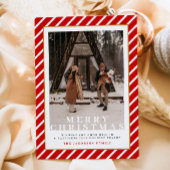 MERI feestelijke rode strepen foto kerst Kaart