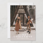 MERI feestelijke rode strepen foto kerst Kaart (Voorkant)