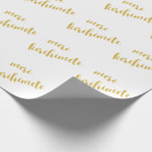 MERI KIRIHIMETE GOUD WITTE AOTEAROA NZ KERSTMIS CADEAUPAPIER (Hoek)