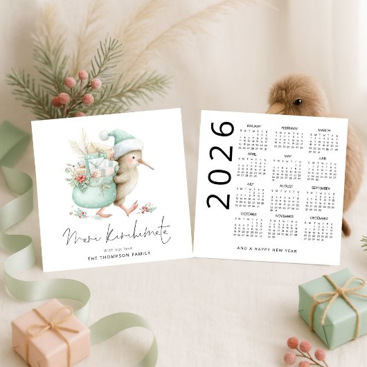 Meri Kirihimete Kiwi 2026 Kalender NZ Kerst Feestdagenkaart