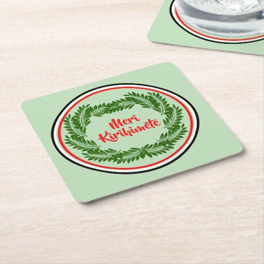 Meri Kirihimete Maori Merry kerst Kartonnen Onderzetters (Schuin)