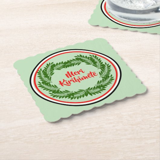 Meri Kirihimete Maori Merry kerst Kartonnen Onderzetters (Gebogen)