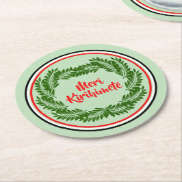 Meri Kirihimete Maori Merry kerst Ronde Kartonnen Onderzetter