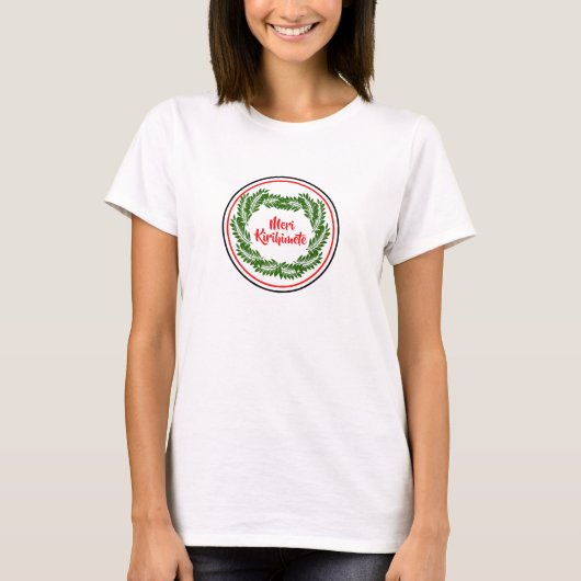 Meri Kirihimete Maori Merry kerst T-shirt (Voorkant)