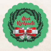Meri Kirihimete Maori voor kerst van de kerst Kartonnen Onderzetters (Voorkant)