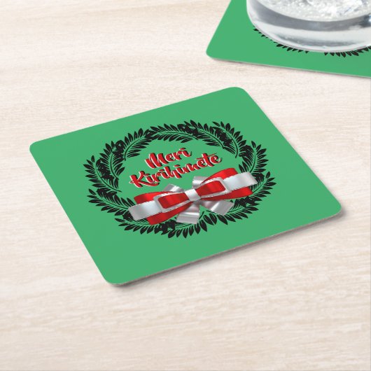 Meri Kirihimete Maori voor kerst van de kerst Kartonnen Onderzetters (Schuin)