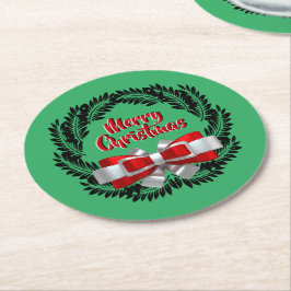 Meri Kirihimete Maori voor kerst van de kerst Ronde Kartonnen Onderzetter