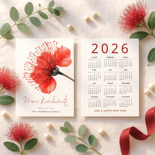 Meri Kirihimete Pōhutuka 2026 Kalender Kerstmis Feestdagenkaart