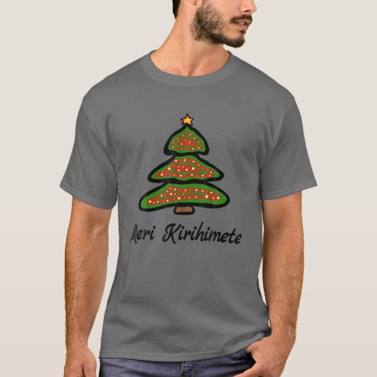 Meri Kirihimete Te Reo Maori Merry Kerstmis T-shirt (Voorkant)